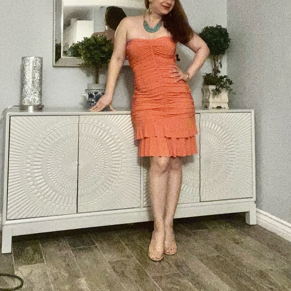 Brand new! Jessica mclintock Orange Strapless Dress